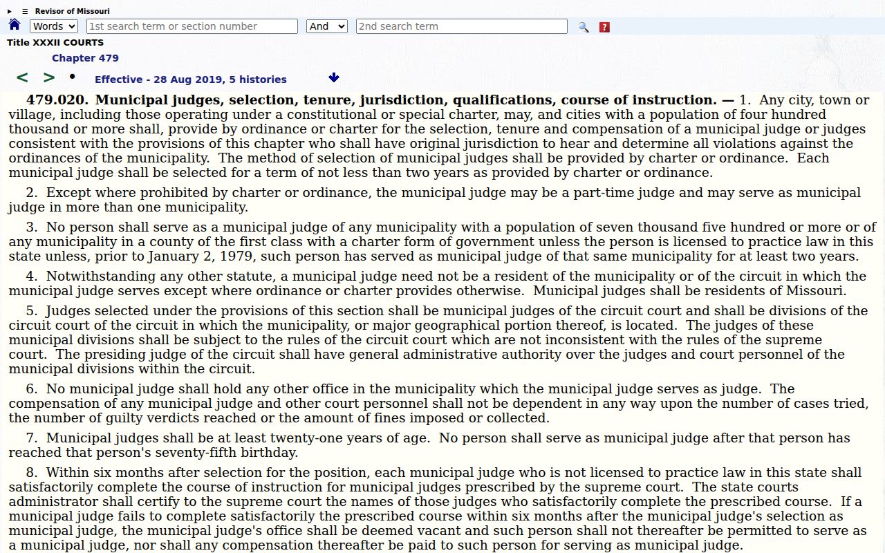 Branson court records municipal division statute