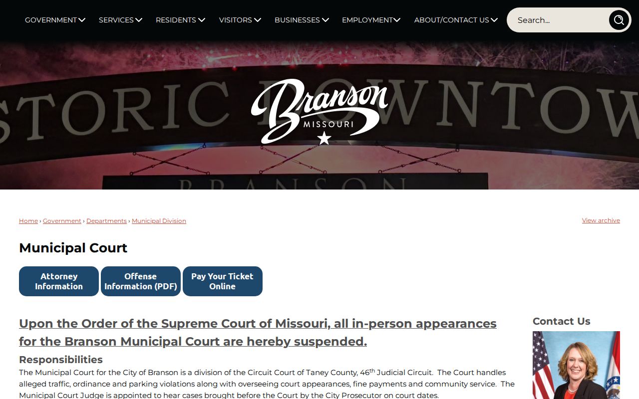 Branson court records and municipal court location