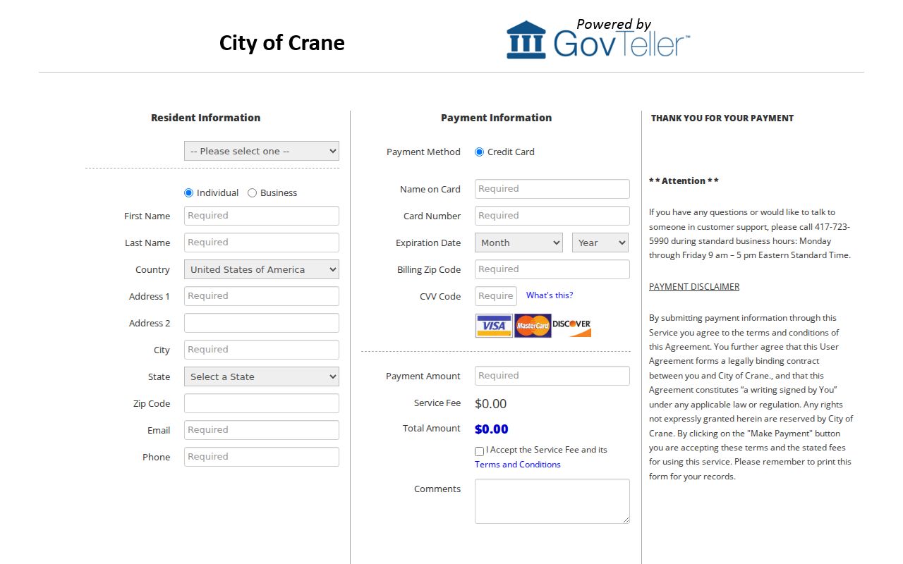 Crane court records citation payment portal