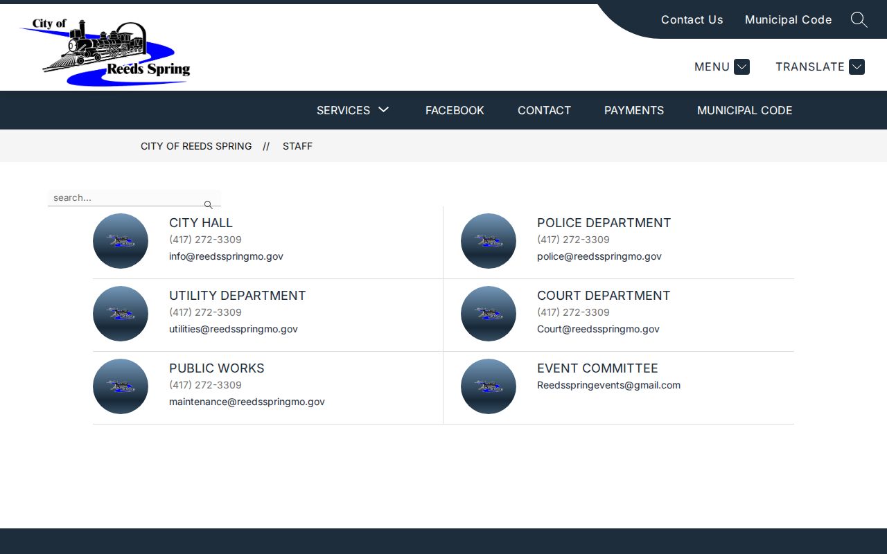 Reeds Spring court records court department contact