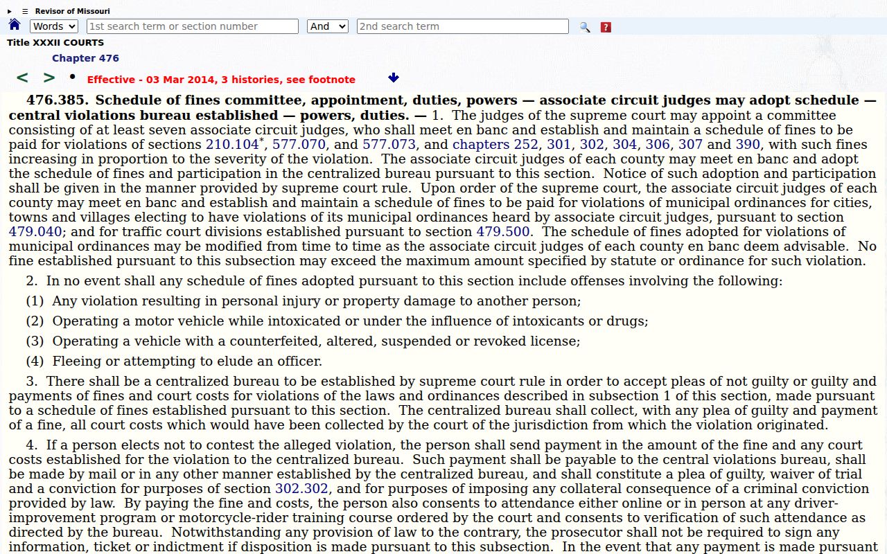 Stone County traffic court records violation-bureau legal framework